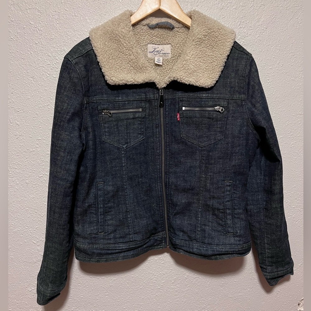 Levi's San Francisco Sherpa Lined Denim Jacket Full Zip Large